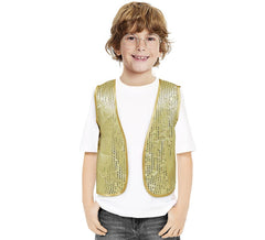 Gilet con paillettes dorate per bambini