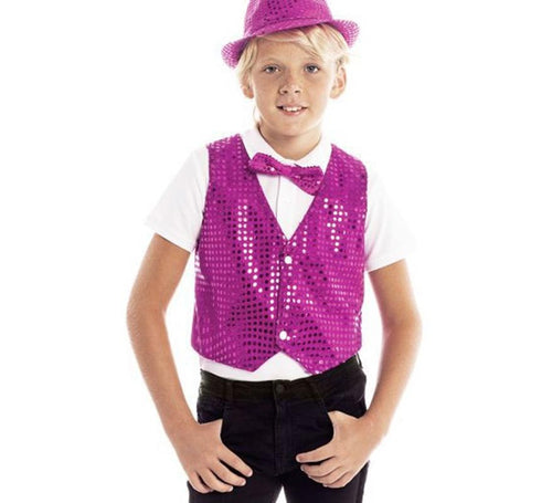 Chaleco de Lentejuelas fucsia infantil