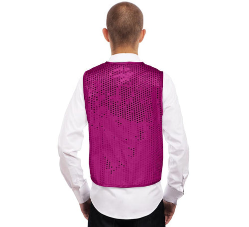 Chaleco de Lentejuelas fucsia para adultos