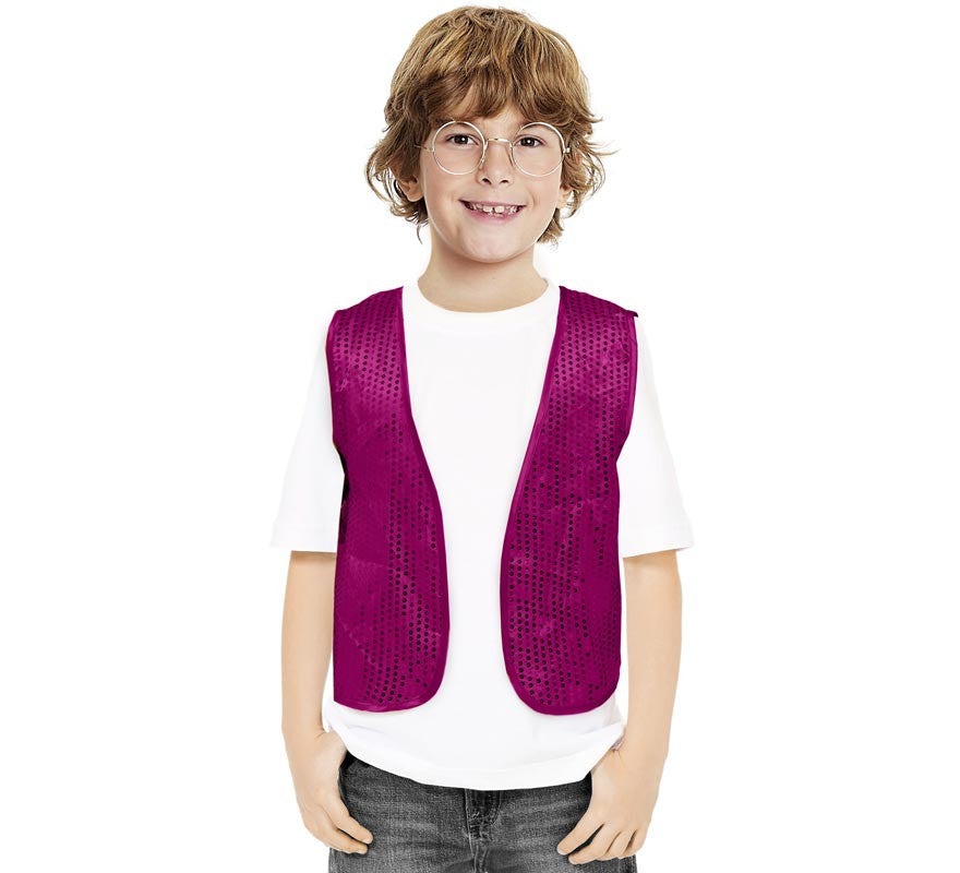 Translation missing: it.Chaleco de Lentejuelas fucsia para niños