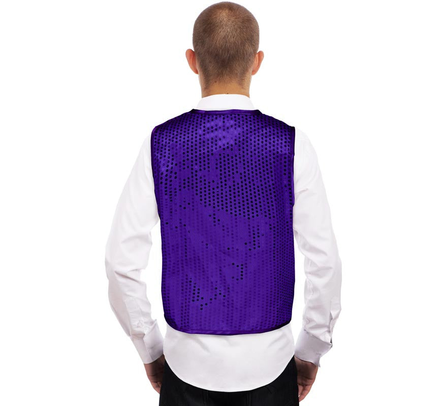 Translation missing: es.Chaleco de Lentejuelas morado para adultos
