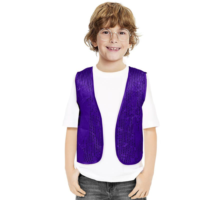 Translation missing: it.Chaleco de Lentejuelas morado para niños