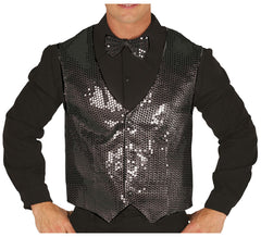 Chaleco de Lentejuelas Negro Adulto