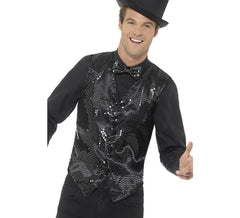 Chaleco de Lentejuelas Negro para hombre