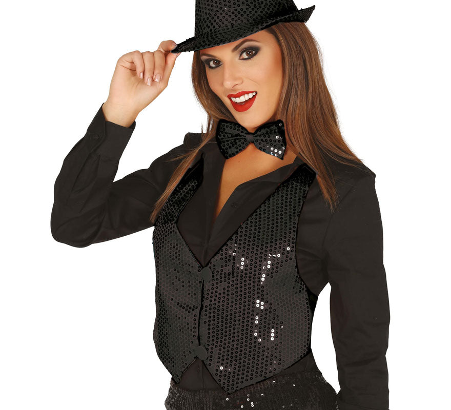 Chaleco de Lentejuelas Negro para mujer