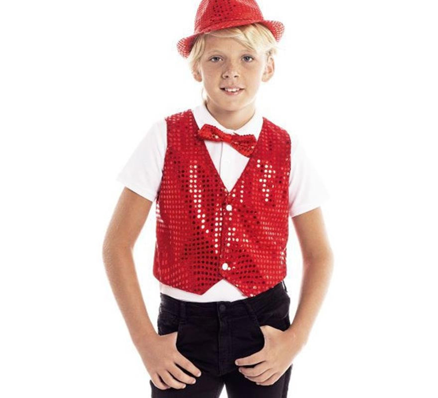 Translation missing: it.Chaleco de Lentejuelas rojo infantil