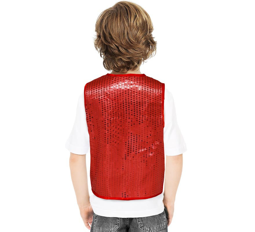 Chaleco de Lentejuelas rojo para niños