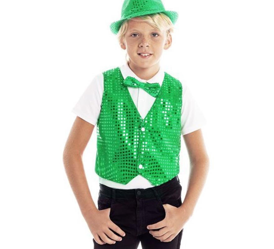 Translation missing: it.Chaleco de Lentejuelas verde infantil