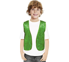 Gilet verde con paillettes per bambini