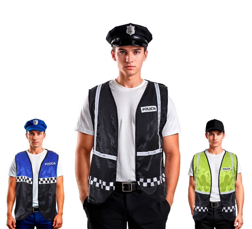 Translation missing: it.Chaleco de Policía a cuadros adulto en varios colores