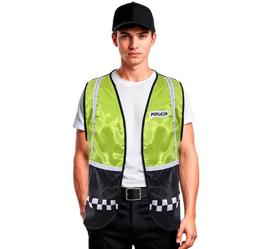 Chaleco de Policía a cuadros adulto en varios colores