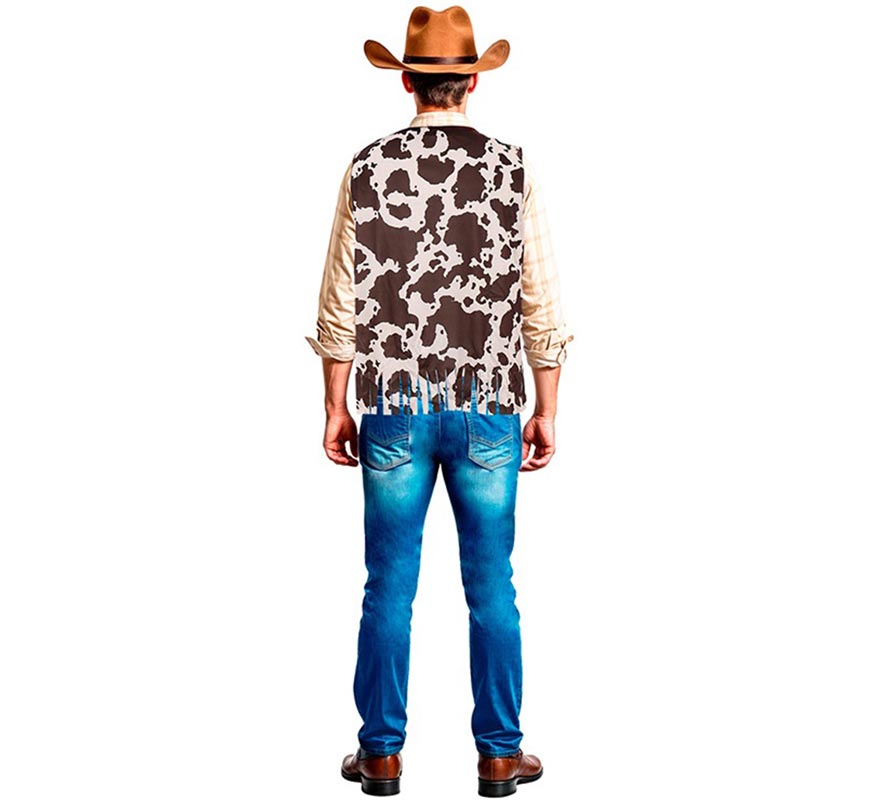 Translation missing: it.Chaleco de Vaquero marrón estampado adulto
