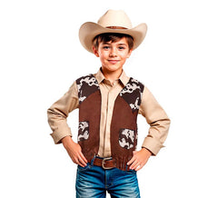 Chaleco de Vaquero marrón estampado infantil