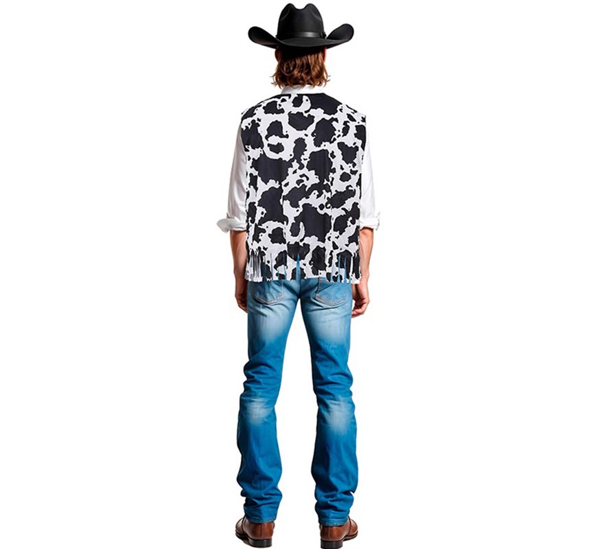 Translation missing: it.Chaleco de Vaquero negro estampado adulto