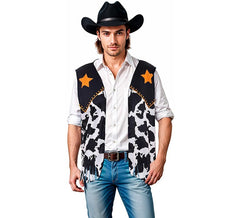 Gilet da cowboy nero stampato per adulto