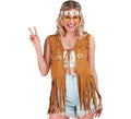 Chaleco Hippie con Flores marrón para mujer