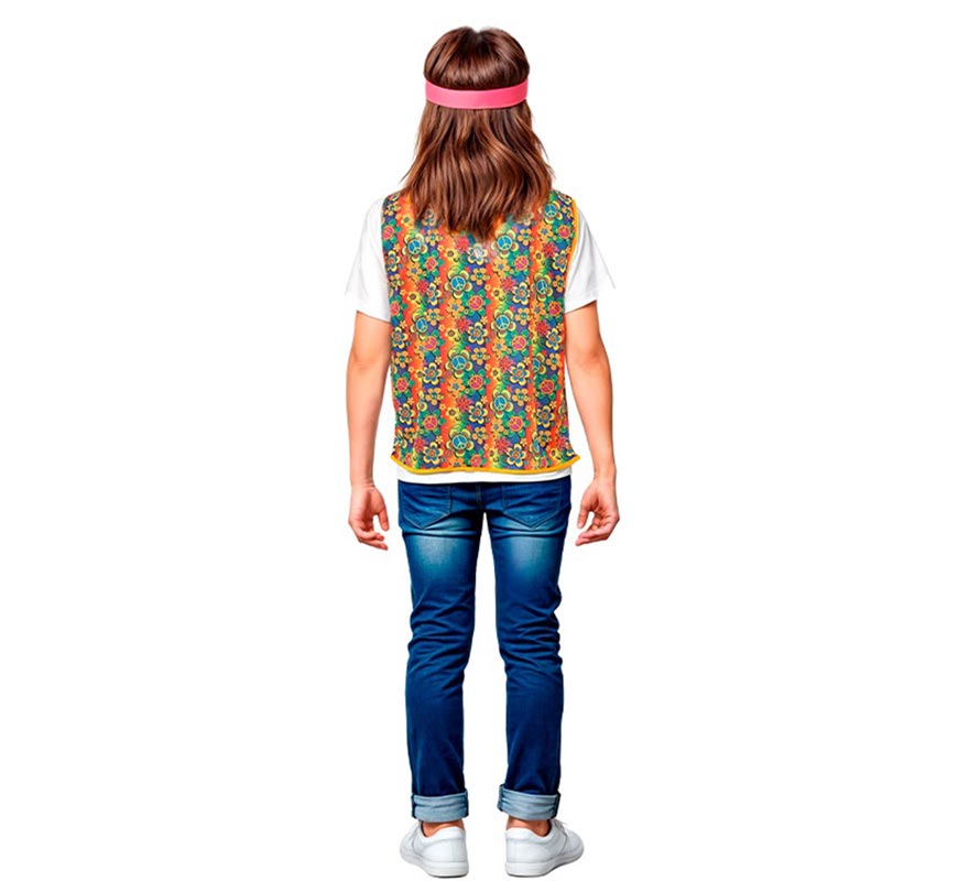 Translation missing: es.Chaleco Hippie floral naranja infantil