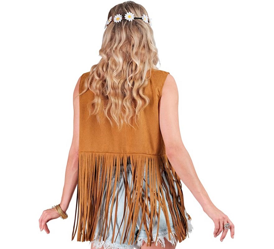Chaleco Hippie marrón para mujer