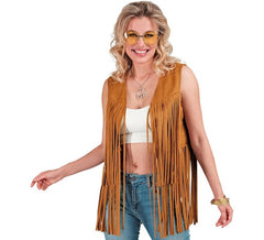 Gilet hippie marrone per donna