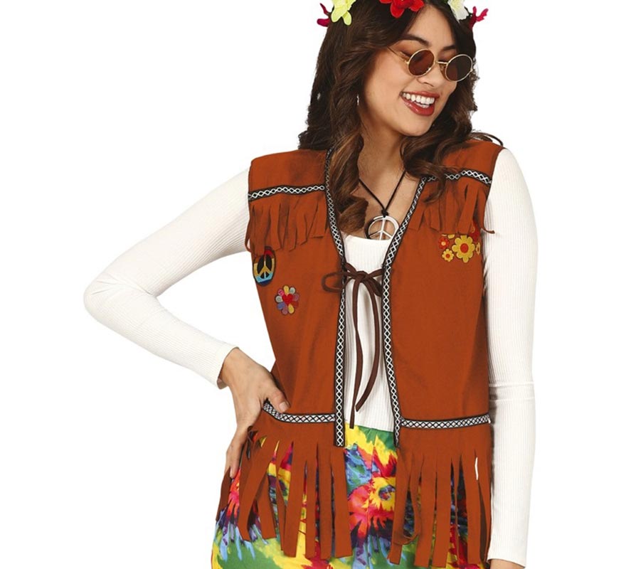 Translation missing: es.Chaleco Hippie Marrón para Mujer
