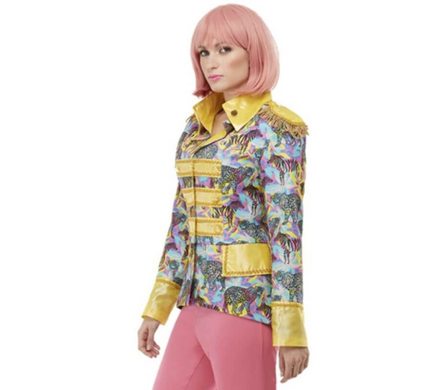 Translation missing: es.Chaqueta Años 70 Amarilla y Azul con detalles dorados para mujer