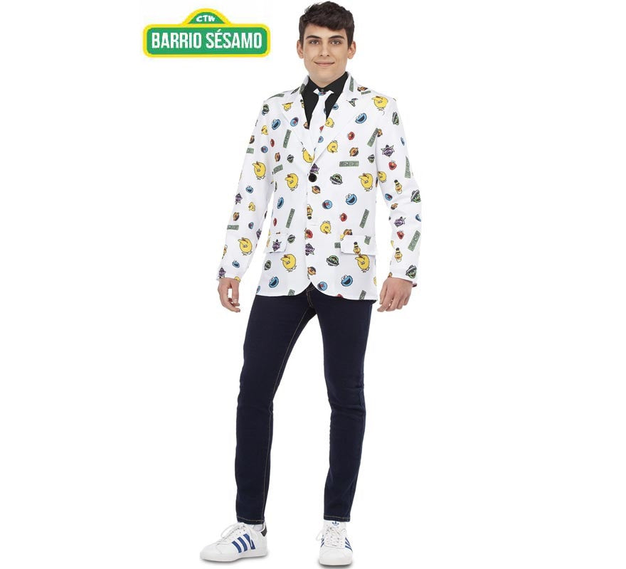 Translation missing: it.Chaqueta de Barrio Sésamo blanca para hombre