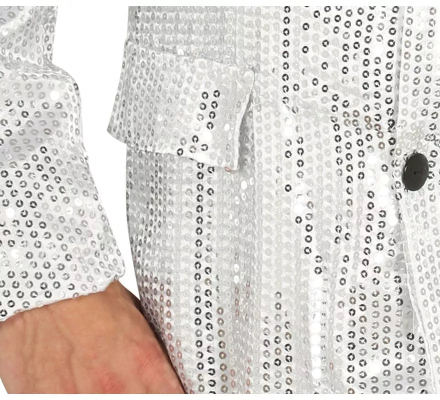 Chaqueta de Lentejuelas Plateada para hombre