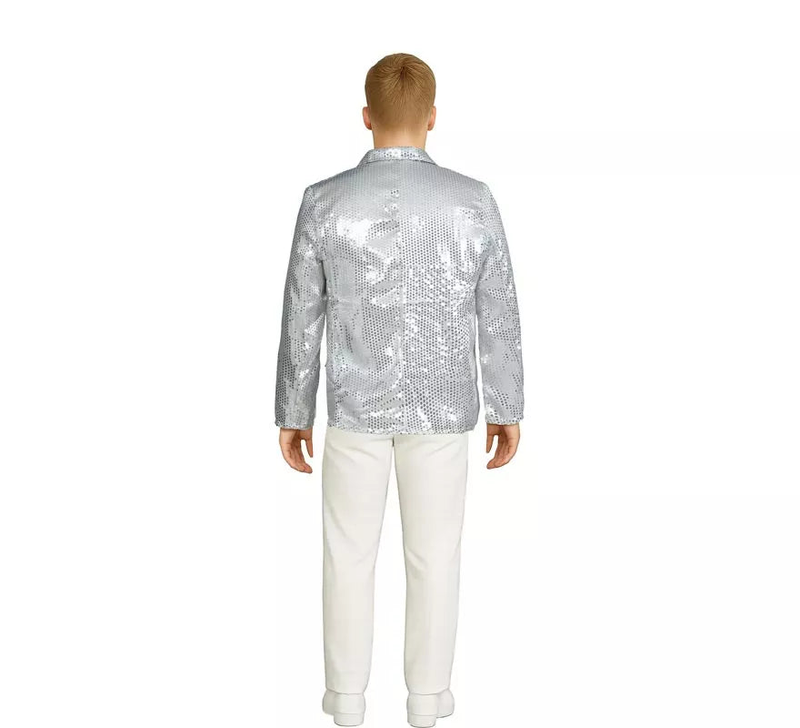 Translation missing: it.Chaqueta de Lentejuelas Plateada para hombre