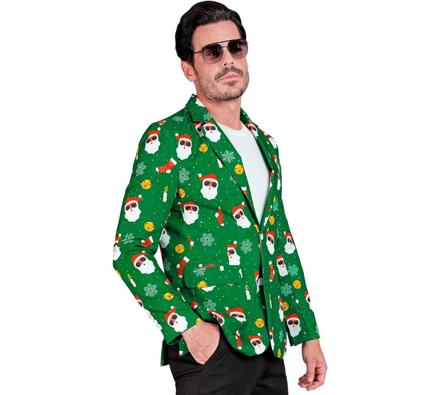 Chaqueta de Papá Noel verde para hombre