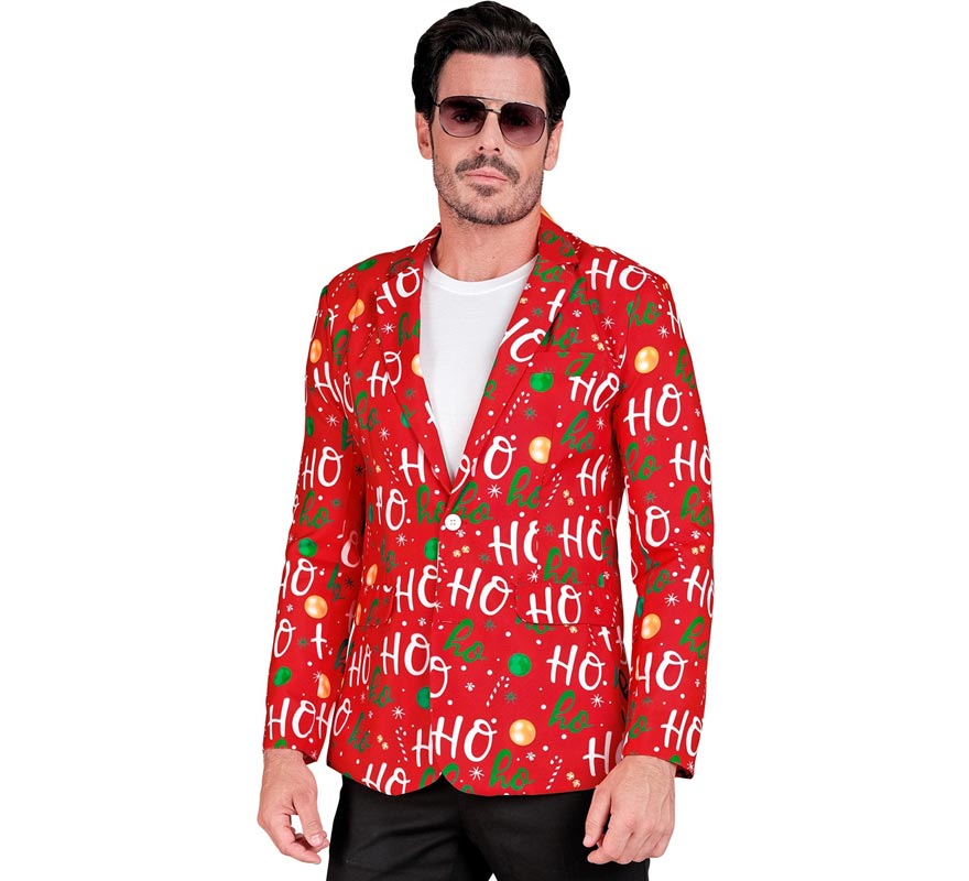 Translation missing: es.Chaqueta Feliz Navidad ho ho rojo para hombre