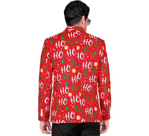 Chaqueta Feliz Navidad ho ho rojo para hombre
