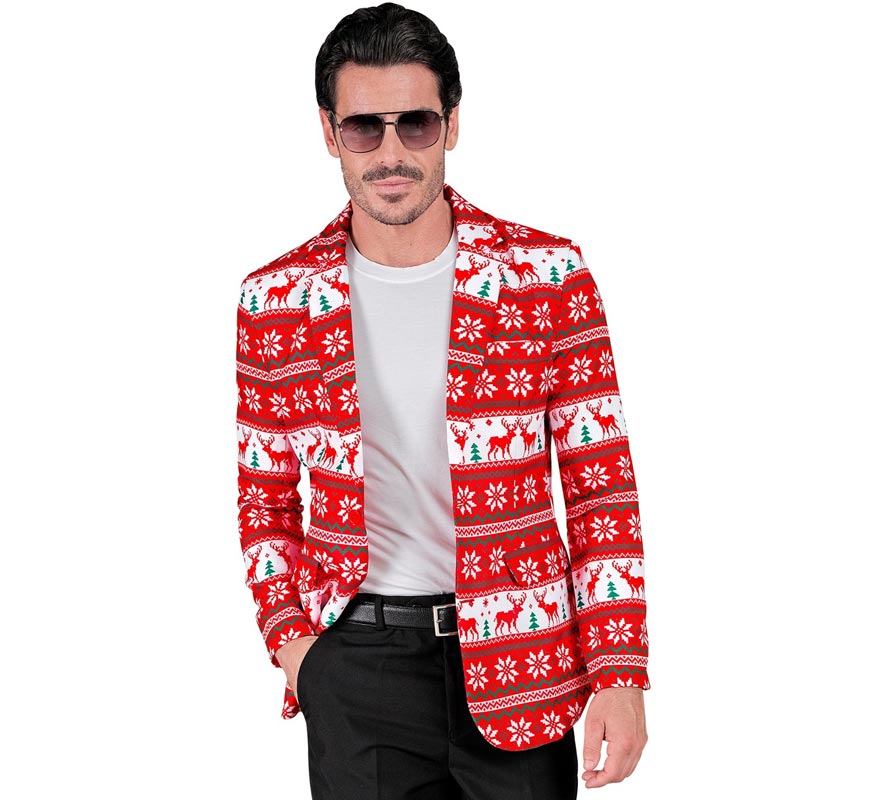 Translation missing: it.Chaqueta Feliz Navidad rojo y blanco para hombre