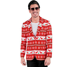 Chaqueta Feliz Navidad rojo y blanco para hombre