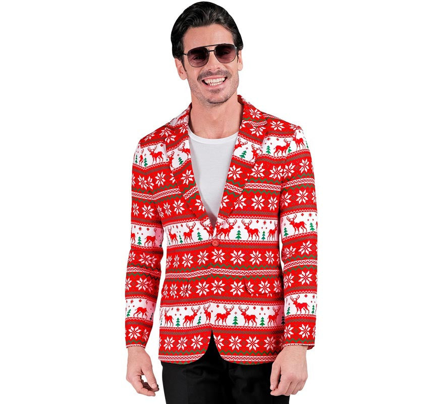 Translation missing: it.Chaqueta Feliz Navidad rojo y blanco para hombre