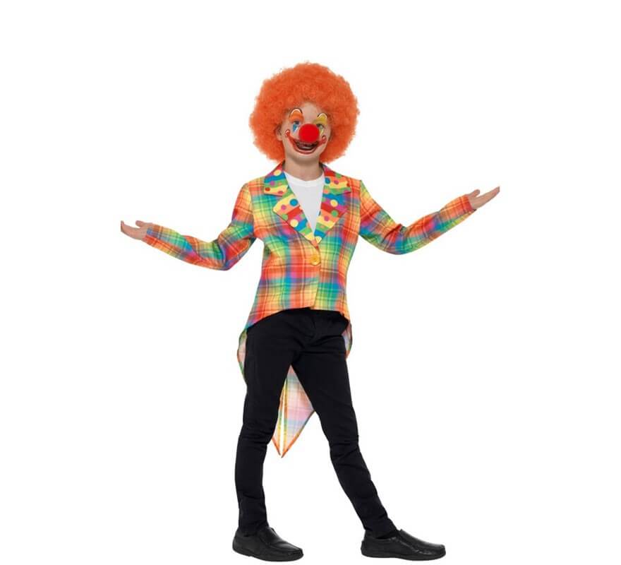 Translation missing: es.Chaqueta o Frac Multicolor a cuadros de Payaso para niña