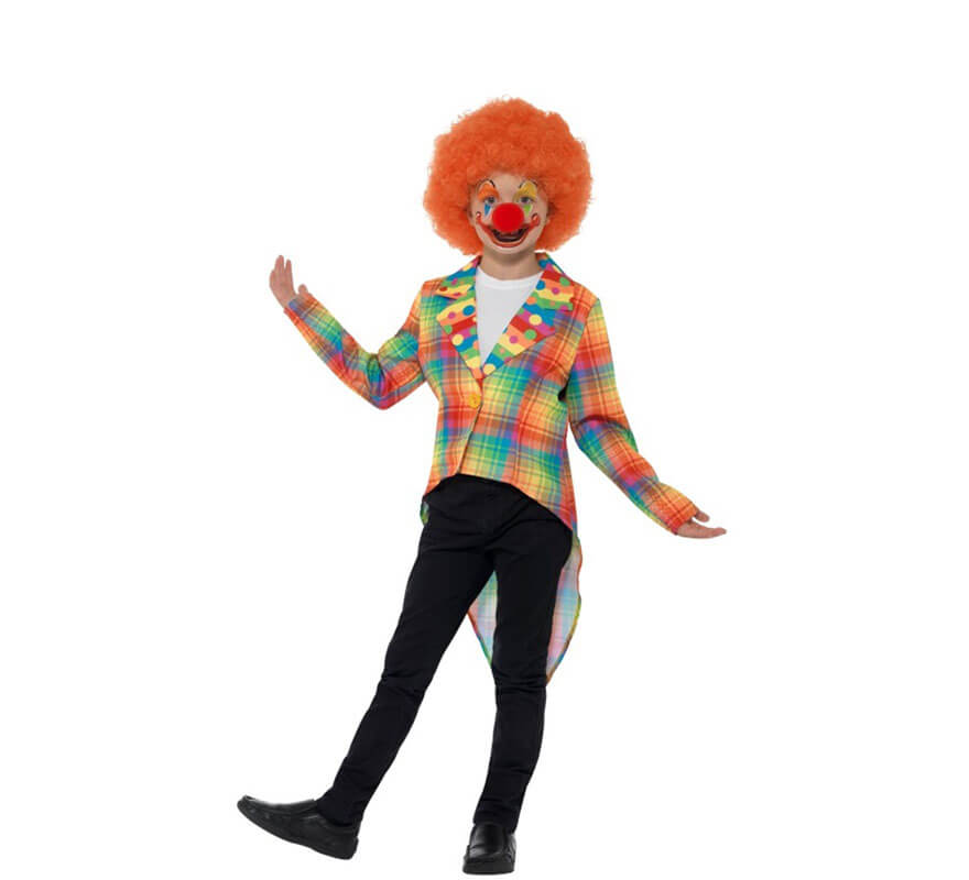 Translation missing: es.Chaqueta o Frac Multicolor a cuadros de Payaso para niña