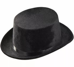 Cappello a cilindro da mago di velluto nero