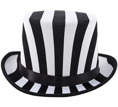 Cappello a cilindro a righe bianche e nere