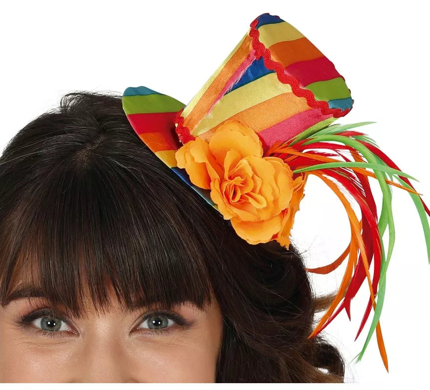 Translation missing: es.Chistera Mini con Rosas Multicolor