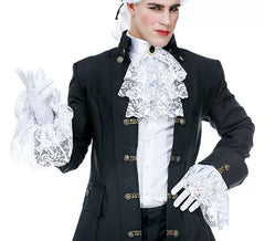 Jabot con braccialetti di gemme e pizzo