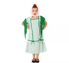 Costume da chulapa madrileña verde per bambina