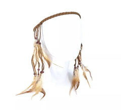 Cinta de Indio plumas marrones para el cabello