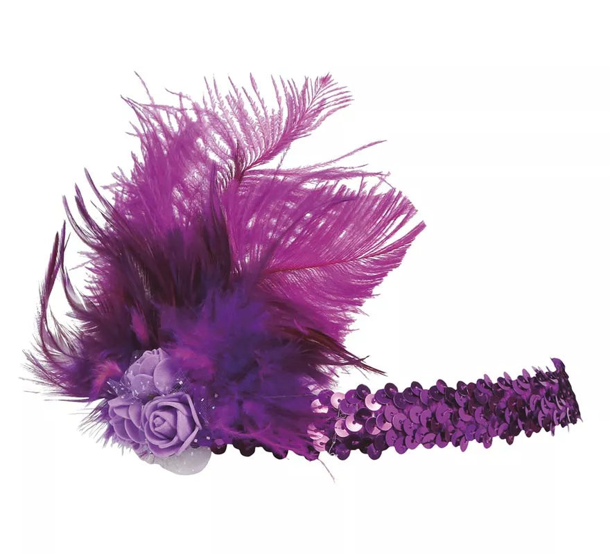 Translation missing: it.Cinta de Lentejuelas Fucsia con Plumas