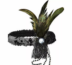 Cinta negra con Plumas de Cabaret