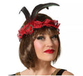 Cinta para el pelo Roja con Plumas Cabaret