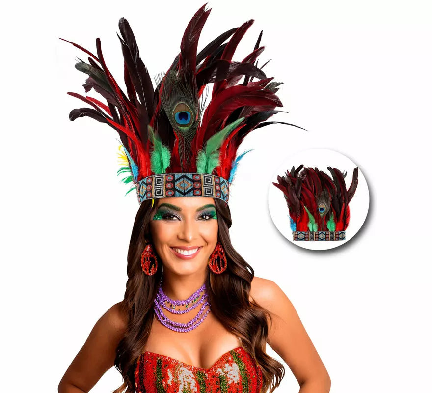 Translation missing: it.Cinta Tribal de Plumas Pavo Real