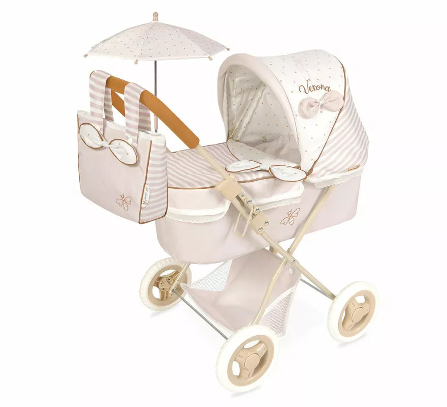 Coche de Muñecas de hasta 48 cm Plegable con Sombrilla y Bolso