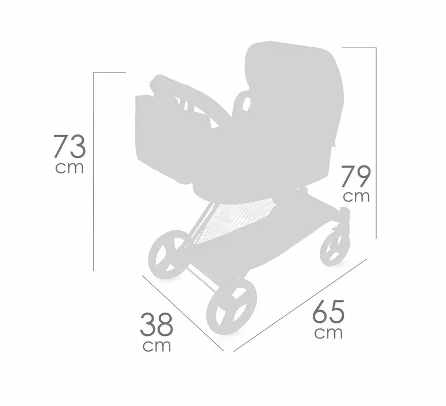Coche de Muñecas de hasta 50 cm 3 en 1 Plegable