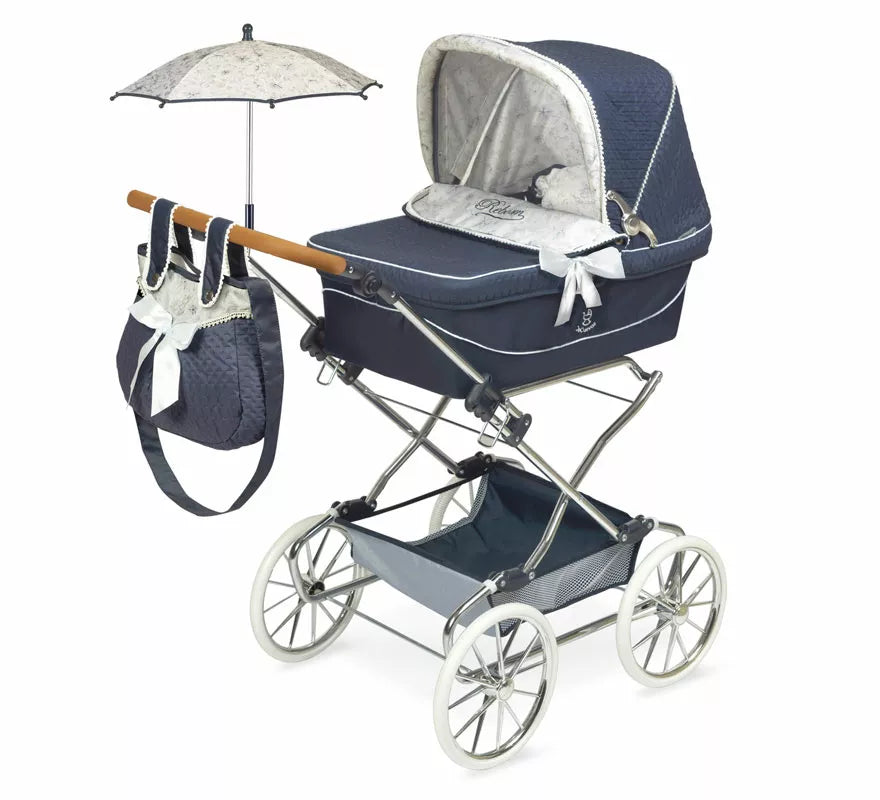 Coche de Reborn de hasta 55 cm Plegable con Sombrilla y Bolso