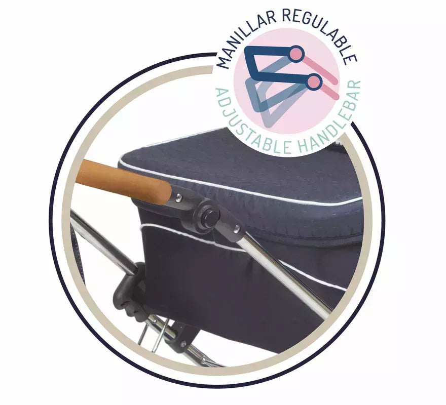 Coche de Reborn de hasta 55 cm Plegable con Sombrilla y Bolso